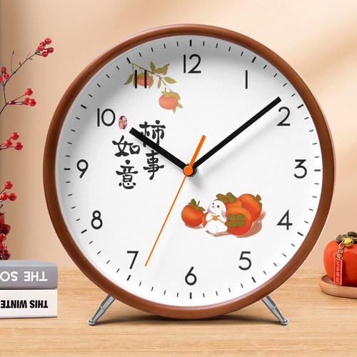 TIMESS实木钟表客厅座钟创意台式现代简约2025新款摆钟摆放式台钟 - 图3