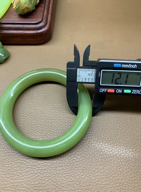 析木河磨玉黄绿肉圆条手镯55.9口径有糖色75克自家工厂制作可定制