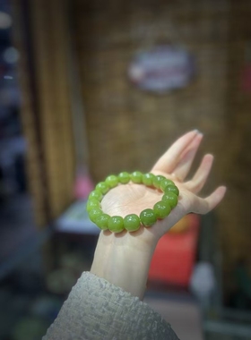 析木河磨玉黄绿肉手串手链这颜值太够用了尺寸13*12自家工厂制作