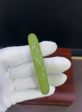 纯天然和田玉析木河磨玉椴树林手镯57口东北透闪石玉手镯定制定做