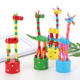 Giraffe Puppet Swing Stand Bucket ໄມ້ສັດນິ້ວມື Doll Doll Toy Mini Cute Dancing ສັດ