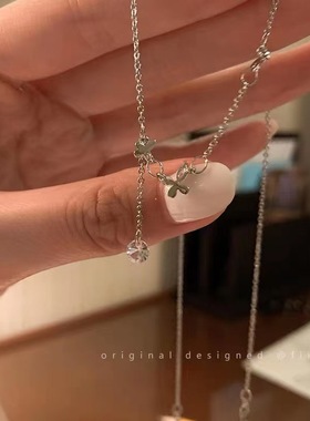 渐变流苏双层蝴蝶项链女ins潮流