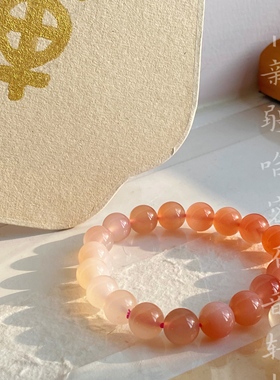 天然蜜桃渐变粉少女手串