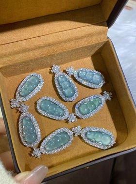 翡翠葫芦吊坠项链绿色天然玉石祖母绿高冰种新中式玉髓新中式礼物