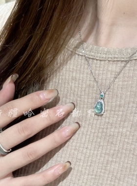 翡翠葫芦吊坠项链绿色天然玉石