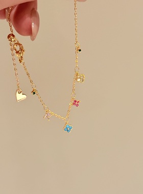 2025年新款彩色花朵闪钻手链女