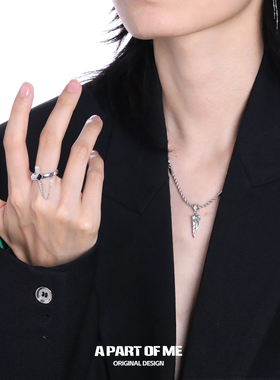 中性暗黑纯银十字架戒指