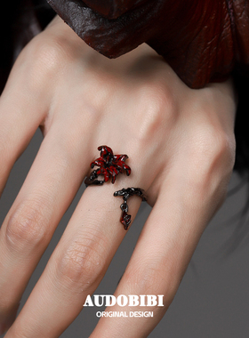 原创设计925纯银曼陀罗戒指高级感小众暗黑风甜酷辣妹指环
