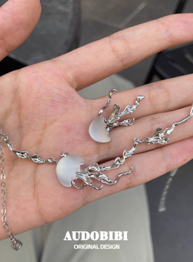 漂浮美丽小众原创漫游水母项链