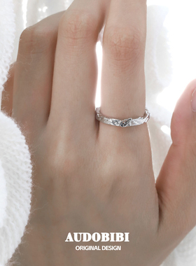 共振/原创925纯银戒指不掉色蝴蝶翅膀小众高级冷淡指环情侣对戒