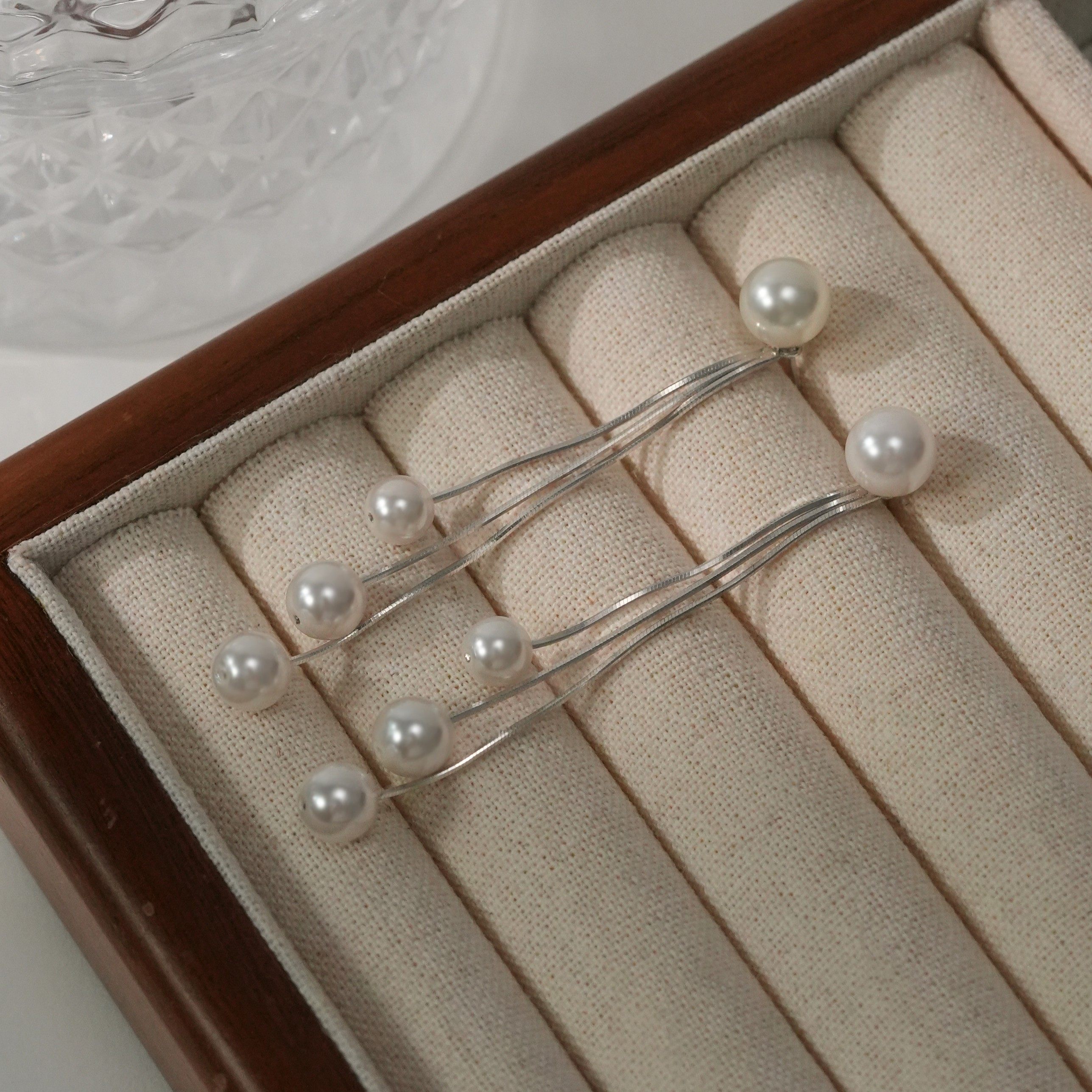 丽沁 925银仿珍珠耳饰 轻奢蛇骨链流苏珠珠耳钉女气质超仙ins耳环,淘宝优惠券,粉丝福利购,淘宝优惠卷