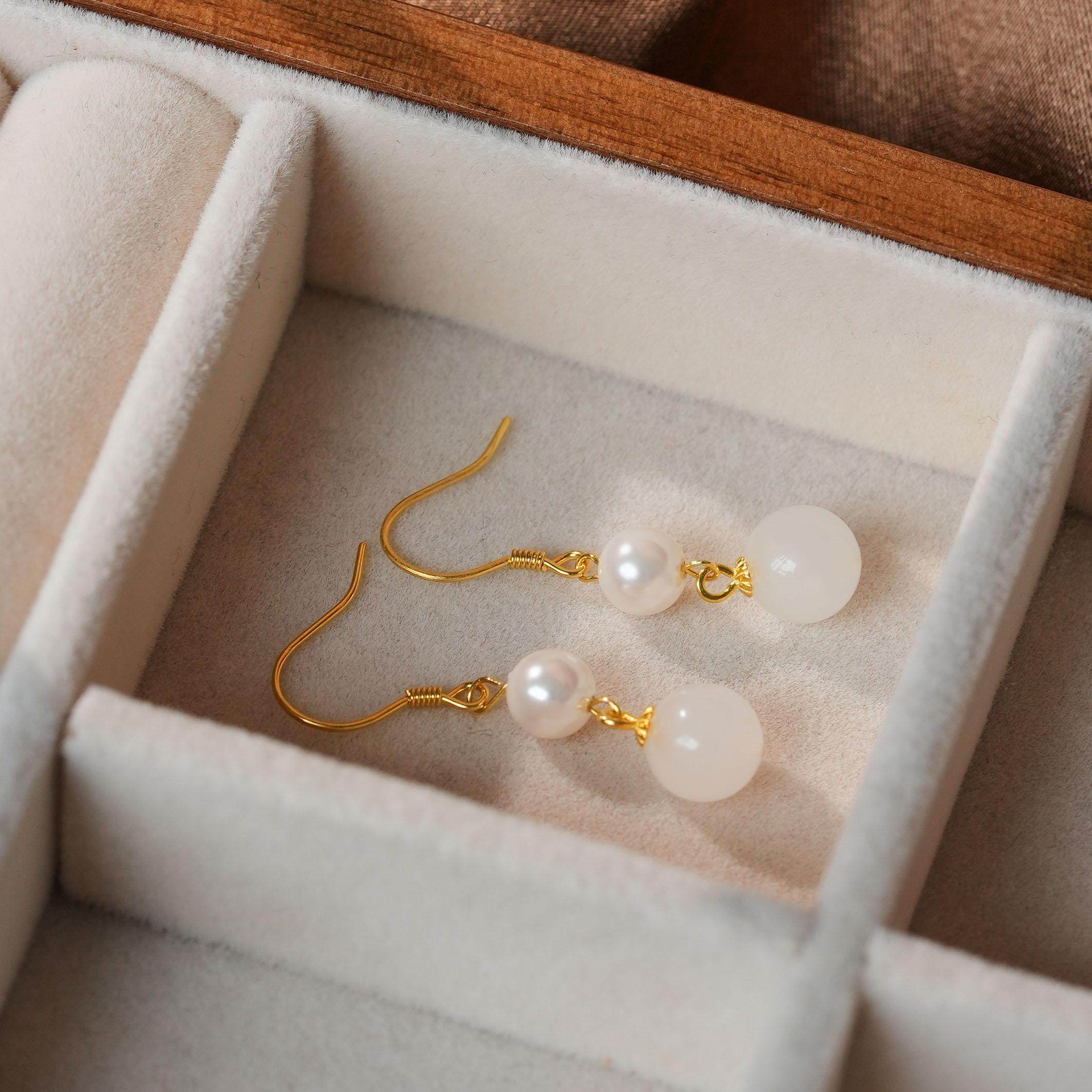 古风白月光珠珠耳钩新中式气质时尚百搭女耳饰,淘宝优惠券,粉丝福利购,淘宝优惠卷