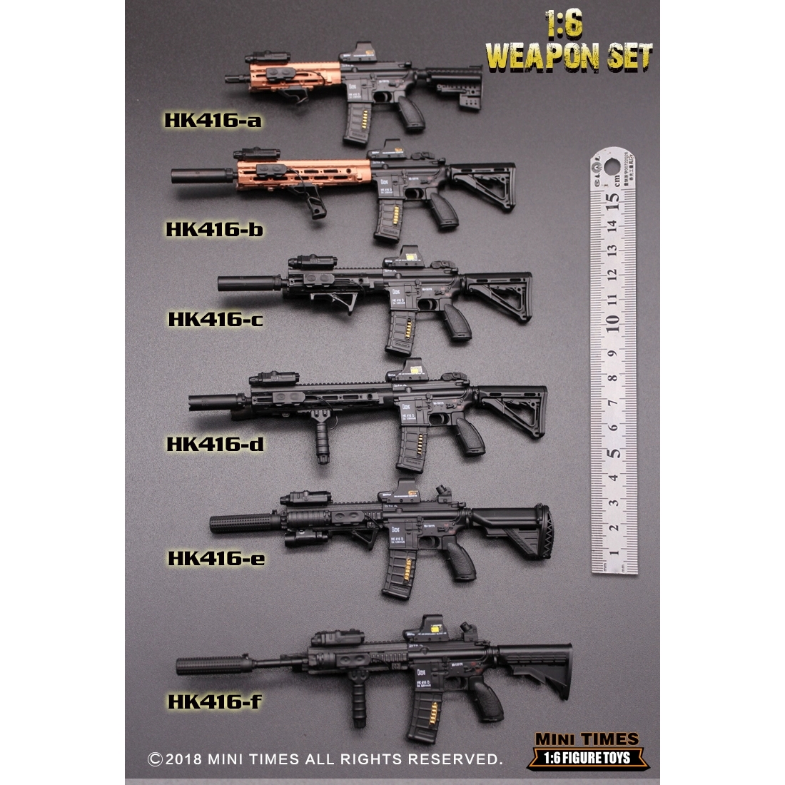 MINITIMES 1/6兵人模型 玩具配件 HK416 M4模型枪 现货 - 图0