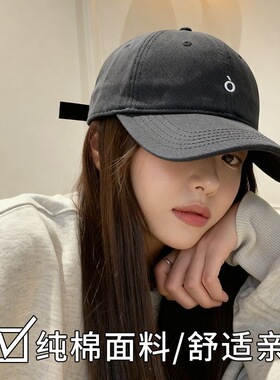 大头围棒球帽女加深加宽不勒头软顶韩版圆标鸭舌帽显脸小夏季防晒