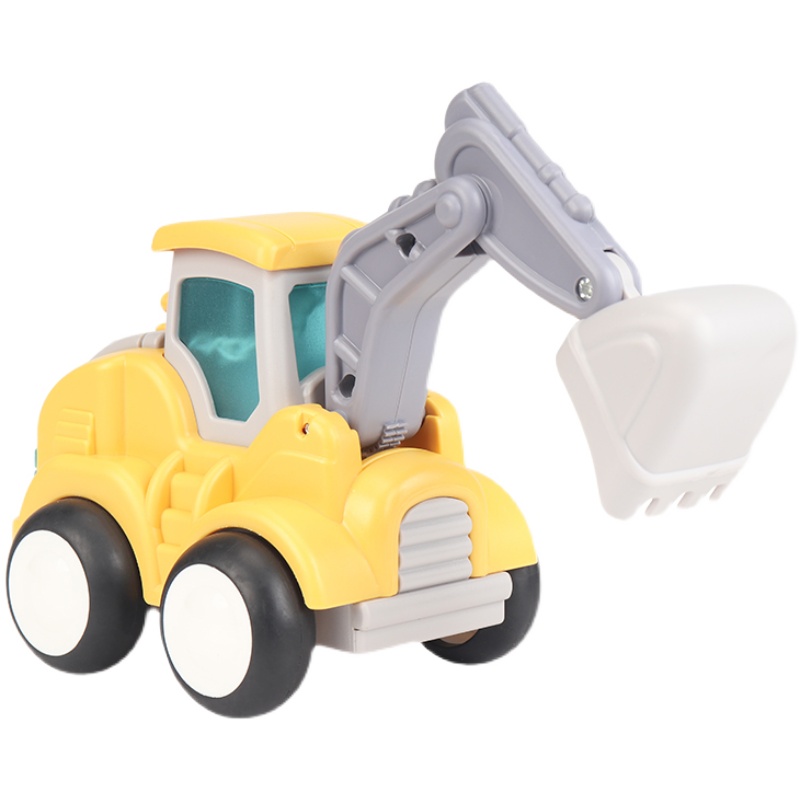 儿童按压小汽车挖掘机挖土机工程车套装惯性回力车男孩2-6岁玩具5 - 图3