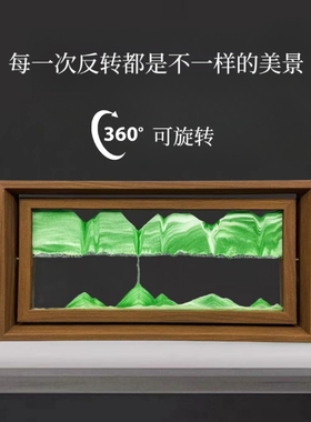 木框北欧客厅电视柜流沙画摆件