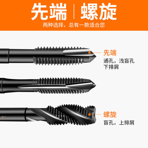 金信不锈钢丝锥M6丝攻M3含钴M8先端M2螺旋M4切削M5攻头2.5机用M12 - 图1