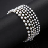 Цепь из нержавеющей стали из жемчуга, ожерелье и браслет, серьги, модный аксессуар, золотая цепочка, DIY, простой и элегантный дизайн