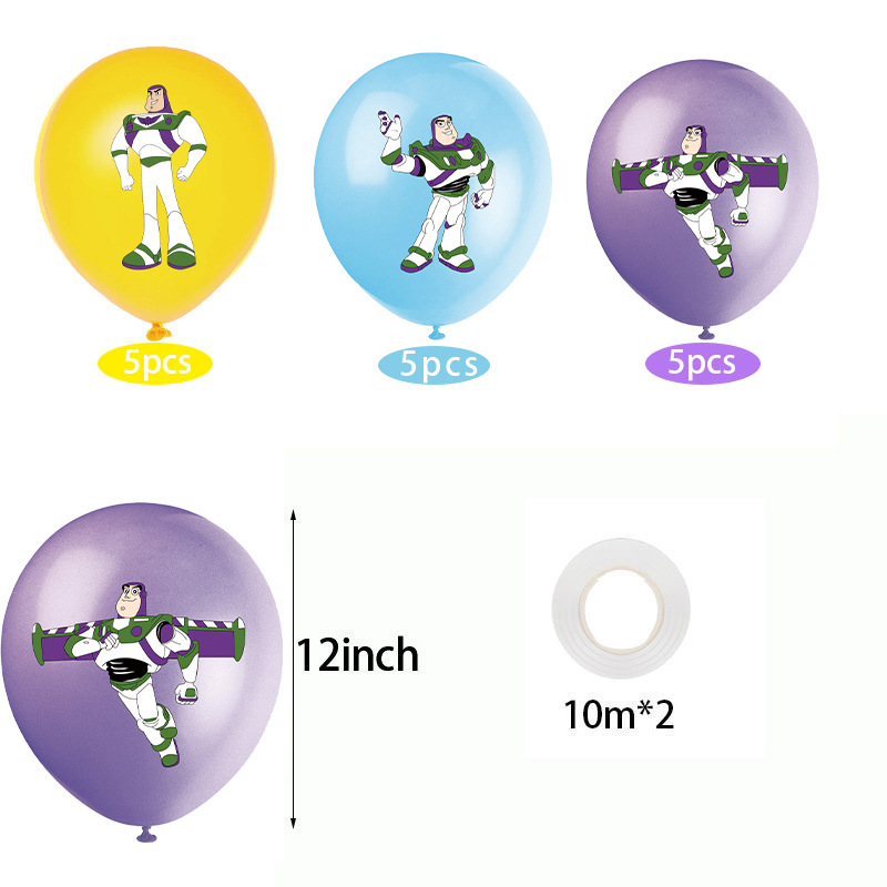 玩具总动员巴斯光年正传Lightyear生日派对套装拉旗蛋糕插旗气球 - 图0