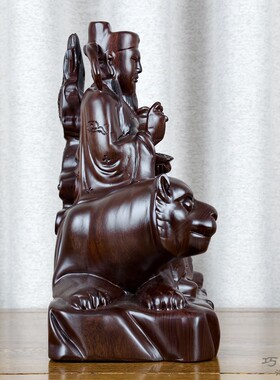 黑檀实木雕刻药王孙思藐佛像供奉