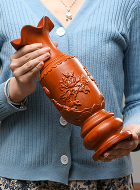 实木花瓶可插花客厅装饰