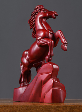 花梨木摆件马到成功招财