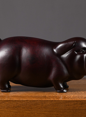 黑檀木雕摆件十二生肖情侣