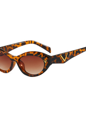 V字母小框椭圆墨镜女款高级感