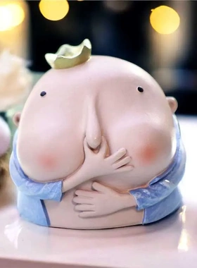 新品男孩捏着鼻子雕塑有趣的浴室装饰树脂工艺品母亲节