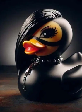 Duieville Du撒旦鸭朋克鸭瓦伦蒂娜夫人哥特女孩鸭树脂小摆件