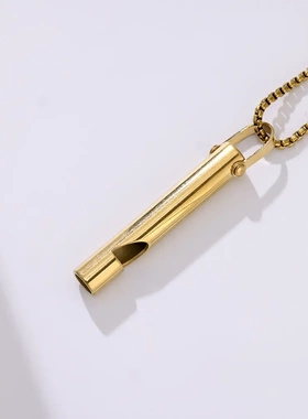 可吹响口哨项链钛钢圆柱形吊坠挂件时尚户外运动配饰饰品新款