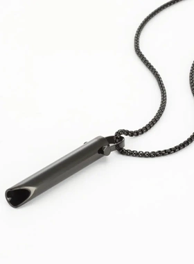 钛钢口哨缓解焦虑冥想正念吊坠调节呼吸项链饰品戒指套装