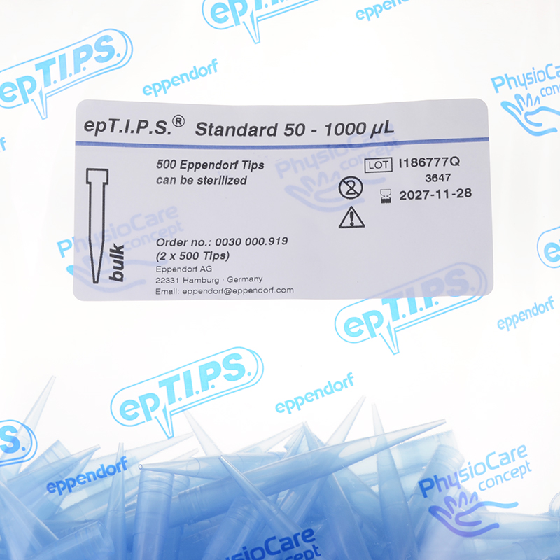 Eppendorf艾本德袋装移液器吸头50-1000ul蓝色1ml移液枪吸嘴枪头 - 图1