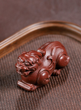 批发宜兴手工紫砂茶宠可养 貔貅家居茶桌摆件瑞兽手把件茶到周边