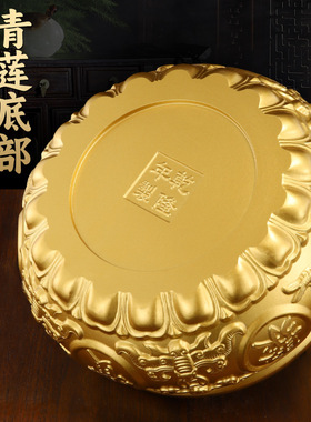 全套聚宝盆纯黄铜摆件金属缸黄铜工艺品家居办公室中式聚福财礼品