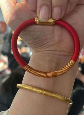 朱砂管手链可加装朱砂粉本命年朱砂空心软管手镯红色朱砂手环手绳