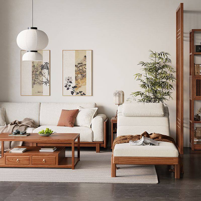 新中式实木沙发床小户型客厅卧室书房阳台现代简约贵妃床两用躺椅,淘宝优惠券,粉丝福利购,淘宝优惠卷