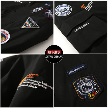CODE winter new air force MA1 pilot jacket women's cotton thickened jacket multi-label embroidered baseball uniform