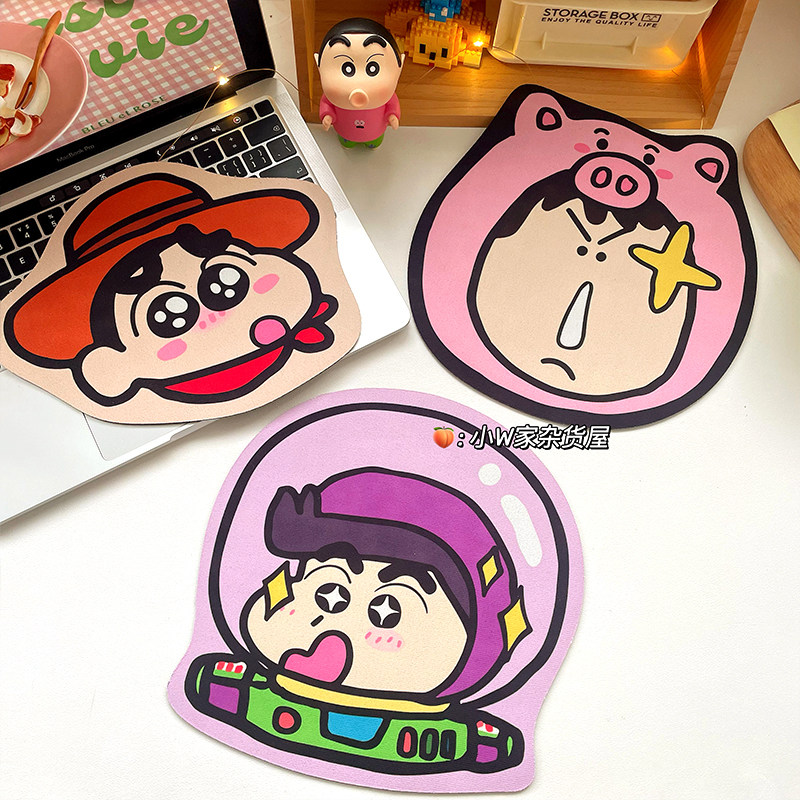 小w家~蜡笔小新鼠标垫卡通可爱造型办公游戏橡胶加厚防滑电脑周边,淘宝优惠券,粉丝福利购,淘宝优惠卷
