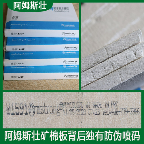 阿姆斯壮矿棉板雅丽防潮吸音A级防火600x600矿棉板毛毛虫装饰天花 - 图3