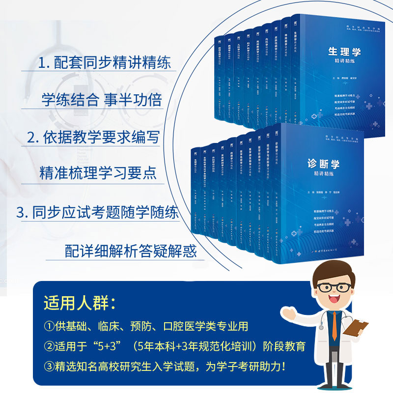 2024人卫医学第九版习题集生理学药理病理学诊断内科外科系统解剖儿科妇产科神经病皮肤病免疫学影像组织与胚胎化学与分子生物指导-图2