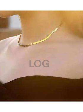 925纯银扁蛇骨链项链女气质刀片