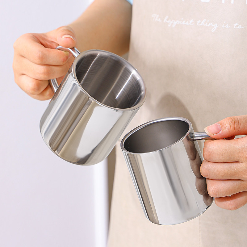 304不锈钢杯子食品级家用口杯茶缸双层防摔茶杯大容量水杯铁杯子,淘宝优惠券,粉丝福利购,淘宝优惠卷