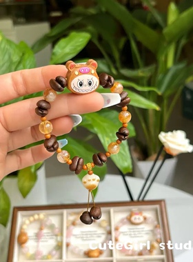 Cutegirl studio2026新款水晶手链原创粉水晶猫爪拉卜卜kt猫手链