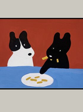 动物装饰画小众北欧简约卡通创意