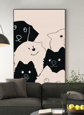 抽象猫咪个性装饰画挂画现代简约
