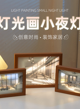 小夜灯创意浪漫氛围相框发光摆件