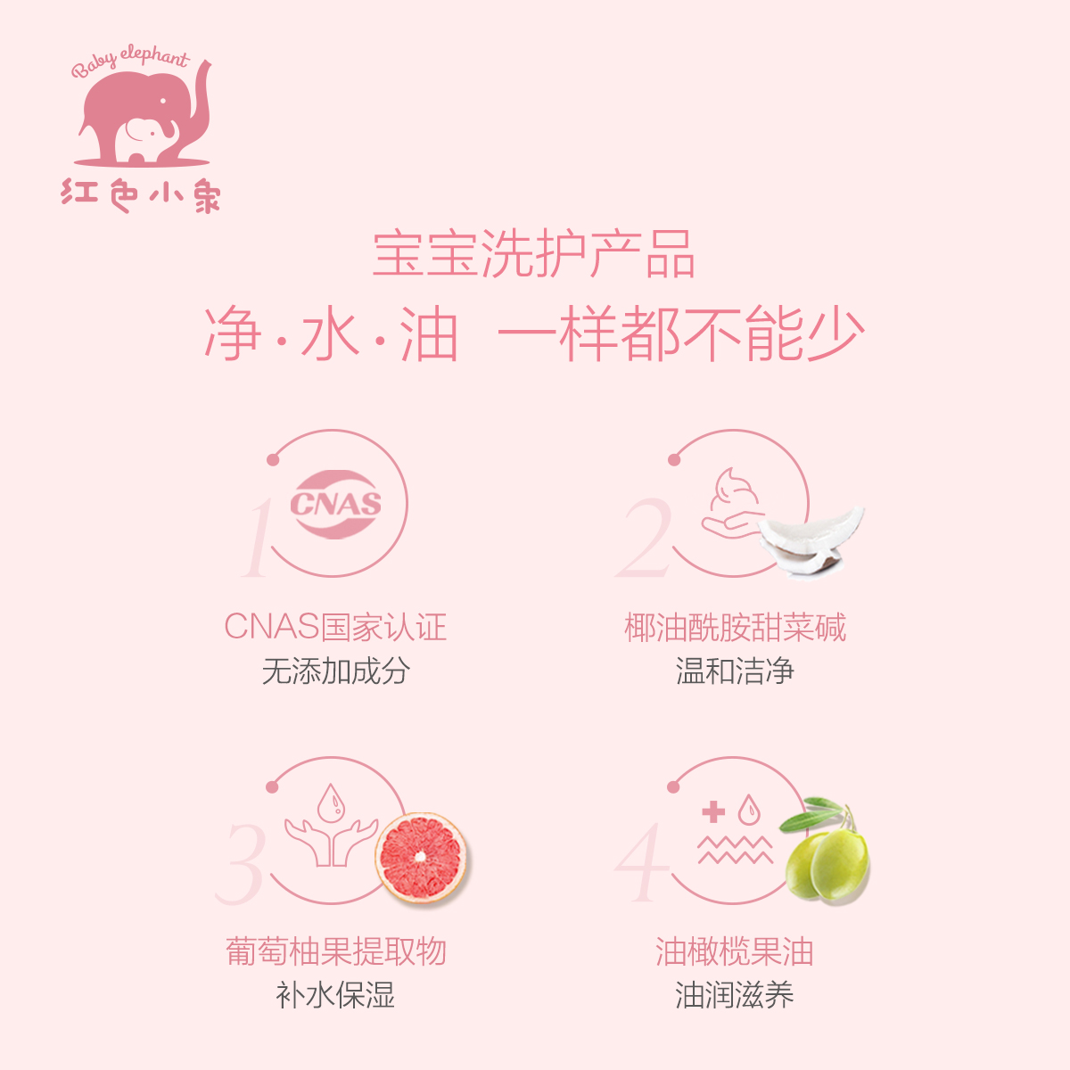 红色小象儿童洗发沐浴二合一宝宝洗护洗发水沐浴露泡泡浴男女N - 图2