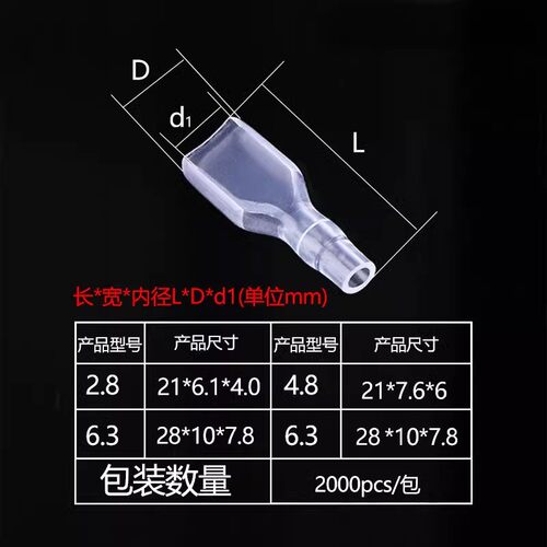 2.8/4.8/6.3插簧护套DR250阻燃护套国标环保接插件端子帽ROHS2.0 - 图0