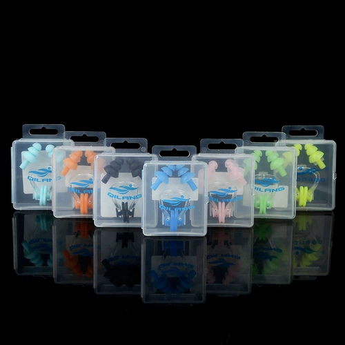 Плавательный аксессуар для тренировок для детей и взрослых, универсальный высококачественный силиконовый носовой зажим, беруши, комплект, прямые продажи с завода